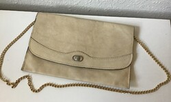 Drapp, vintage bőr retikül – 28 cm x 18 cm