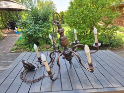 Gyönyörű 6 karos bronzírozott flamand csillár, szép állapotban