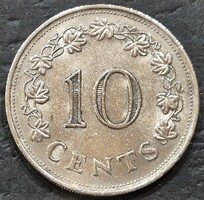 Málta 10 cent, 1972.
