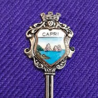 Capri zománc címeres,kis souvenir diszkanál.