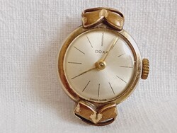 Óra karóra 034 - DOXA mechanikus felhúzós retro 17mm aranyozott miniatűr női