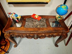 Gyönyörű faragott szélasztal neo – barokk , klasszikus , tömör fa neobarokk konzolasztal , fésülködő