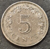 Málta 5 cent, 1972.