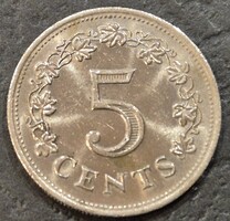 Málta 5 cent, 1972.
