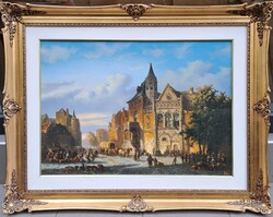 Ifj. Vigyázó László Vila : Életkép , keretezve 72x92 cm.