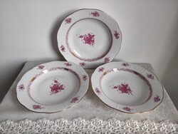 Lila Apponyi Purpur mintás Herendi porcelán mélytányér hibátlan