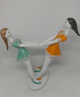 Hollóházi porcelán Pörgős Lányok!