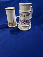 Város képes porcelán korsók Hódmezővásárhely Alföldi Hollóházi