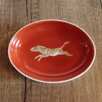 Antik Herendi porcelán tálka arany zebrával