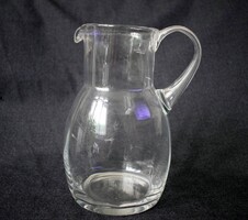 Üveg kancsó , fűjt üveg , 1 liter , belül bordázott kialakítás , üvegműves termék , 13 x 21 cm + fül