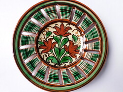 Szabó Lajos, Mezőtúr - tulipános áttört kerámia tányér 18 cm