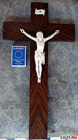 15.) CSONT Jézus Krisztus (12.7 cm), 35 cm feszület, impozáns méretek,