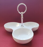 Fehér porcelán asztalközép vendégváró kínáló