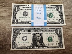 1 dollár 2021 UNC sorszámkövető 100.db banki kötegelve egyben eladó!