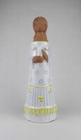 1V098 Antalfiné Szente Katalin lány gyertyával kerámia figura 34.3 cm