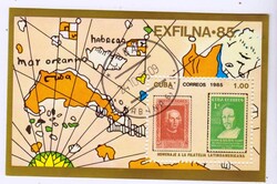 Kuba emlékbélyeg blokk 1985