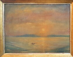 Iványi Grünwald Béla: Naplemente a Balatonon