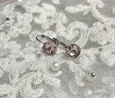 SWAROVSKI KRISTÁLYOS RIVOLI KÖVES, RAGYOGÓ SZÍNŰ FRANCIA KAPCSOS STABIL FÜLBEVALÓ
