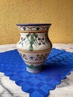 GORKA GÉZA rákos kerámia váza 16 cm.