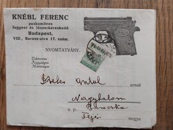 Dreher Antal részére címzett árjegyzék, Knébl Ferenc fegyver és lőszerkereskedőtől 1918