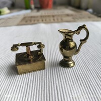 Réz mini telefon, kancsó eladó! 10 cm