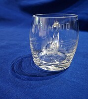 Régi csiszolt emlék kisbögre korsó pohár virág Fonyód