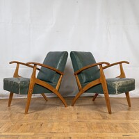 2db retro jugoszláv bőrfotel mid-century karosszék
