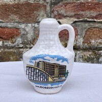 Régi retro Hajdúszoboszló Béke Hotel kerámia mini kulacs - turista emlék - szuvenír - ajándék