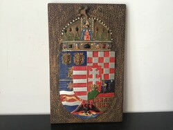 Kerámia falikép Magyar címeres 27x17cm.
