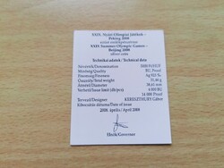 5000 Forint 1998  Peking XXIX. Nyári Olimpiai Játékok       certifikáció