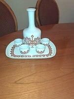 Angyalföldi porcelán likőrös készlet - ritka mintával.