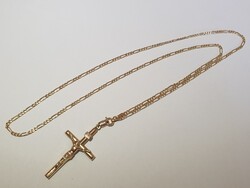 Arany nyaklánc kereszt medállal 14k