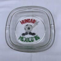 Ritka Labdarúgó Világbajnokság 1986 Mexikó, Hungary - Mexico '86 üveg hamutál - hamuzó - hamutartó