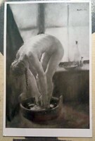 Soprpni -Horváth J.Fénykép: Dézsába fürdöző nő.( Jelzett 9x14 cm.)