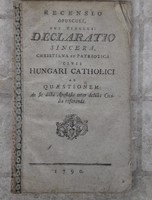 Declaratio sincera latin nyelvű, 1790-ből.