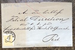 Ddsg. / Creditanstalt Filial Pest. / 1858 2 kr.bélyeg levélen OPM.