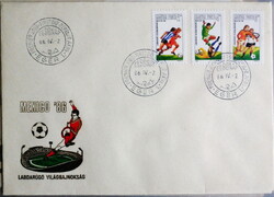 FDC pár: 1986. Labdarúgó Világbajnokság (V.) Mexikó bélyegsor 2 borítékon