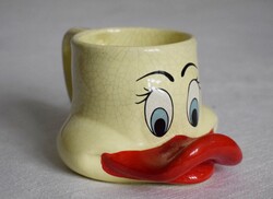 Kacsa bögre , retro kerámia bögre , korsó , kacsa fej 11,5 x 8,5 cm+fül ~4dl