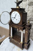 Antique Biedermeier Empire Table Clock, Fireplace Clock, Rare Signaling Mechanism!