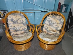 Retro Rattan Forgó Fotel.100 cm.