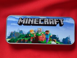 MINECRAFT EZÜST SZÍNŰ FÉM DOBOZ, TÁROLÓ, TOLLTARTÓ