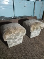 Retro Mintás Bársony Puff,Zsámoly,Lábtartó Pár.40 cm.