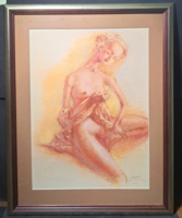 Érzéki akt, szép keretben, nagy méret! - Újvidék, feltehetőleg szerbiai festő