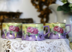 Antik porcelán teás csésze, rózsa mintával és szép formával