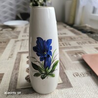 Retro, kék virágos, Bavaria porcelán váza eladó!  18 cm