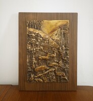 Retró bronz domborműves falikép relief Szentirmai Zoltán Képcsarnok