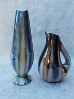 Retro Iparművészeti vázapár  15 cm, 20 cm