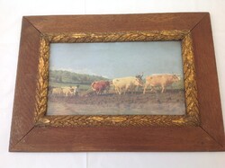 Nivernais-i szántás - festmény másolata  - Rosa Bonheur (1822-1899) híres francia festőművésznő