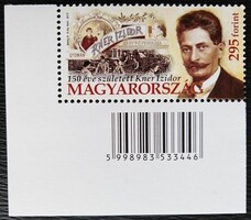 S5013kbas /  2010 Jeles Magyarok  - Kner Izidor bélyeg postatiszta vonalkódos bal alsó ívsarki