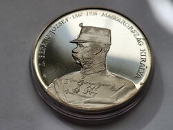 Ritka Ferencz József ezüst emlékérem. Ag 0.925 PP.